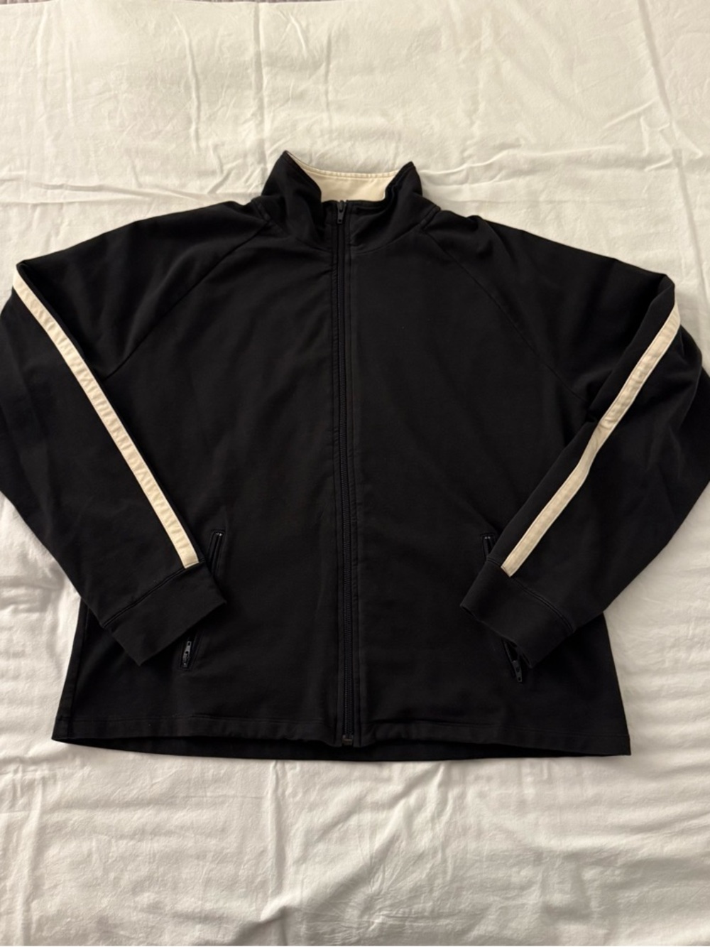 GAP Women's Contrast Stripe Track Jacket Black Size L